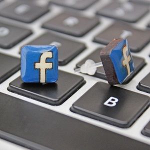 Facebook Logo Earrings Handmade